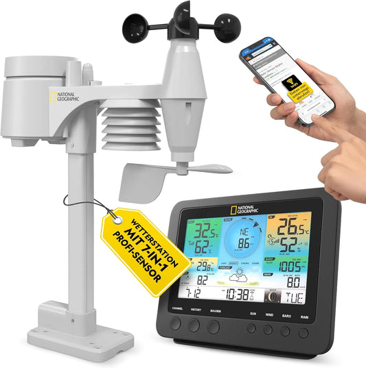 Weerstation met 7-in-1, wifi, 168 x 143 x 24 mm, 5,7 inch en draadloze werking