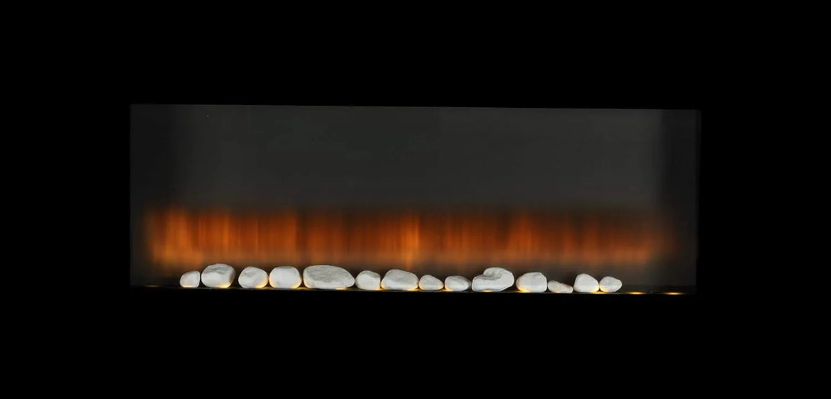 Elektrische haard, Elektrische Sfeerhaard met Verwarming 1800-2000 W, Wandkachel Electrisch met Vuureffect, Zwart