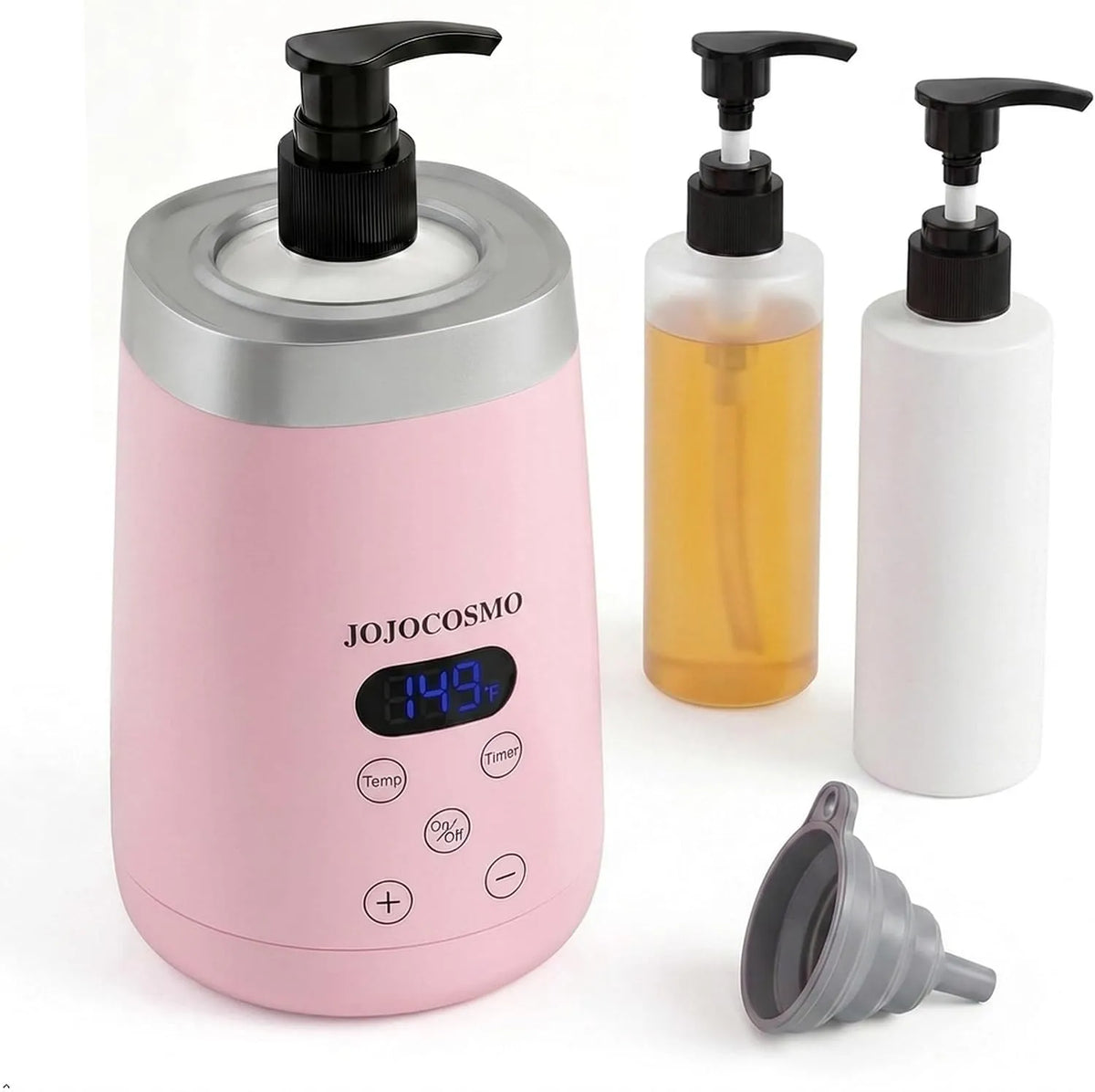 Massageolieverwarmer met 30 °C, 65 °C, 86°C, 149°C, 0-24 uur, 20 minuten en roze
