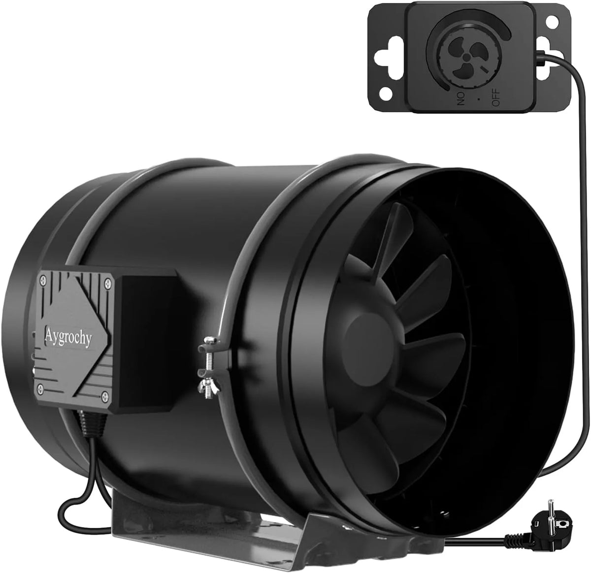 Ventilator met 200 mm, 70 W, 935 m3/h, 2300 RPM, 768 Pa, 150mm, geluidsarme werking en gerichte luchtcirculatie