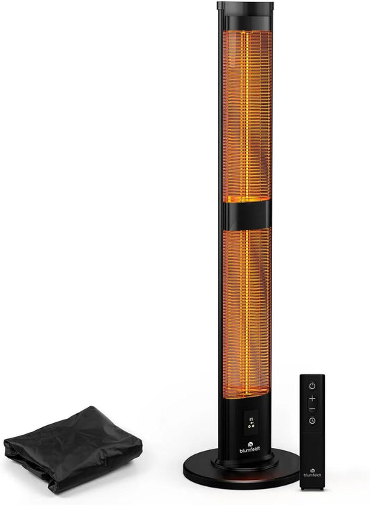 Terrasverwarmer, IP45, 3000 W, IP45, Kantelbeveiliging, Afstandsbediening & 24-uurs, Instelbare Warmtestanden