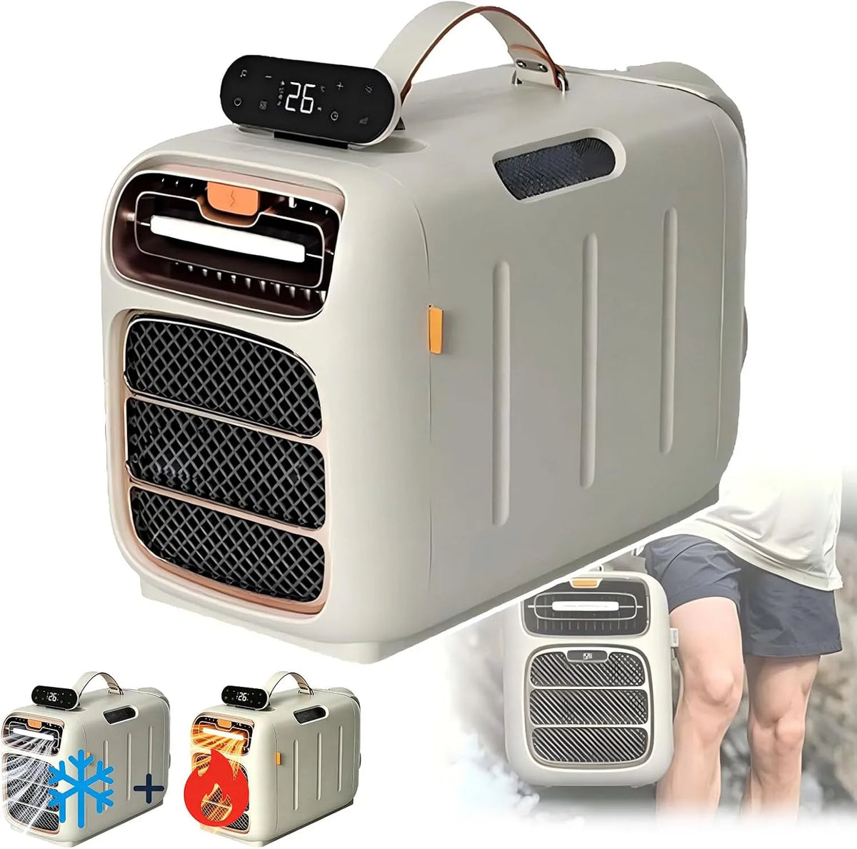 Mobiele airconditioner, 5–8 m2, Draagbare Airconditioner 4700 BTU Als Tentairco, geen afvoer, geluidsarm 45dB., Laag Vermogen, voor Tent, Camper