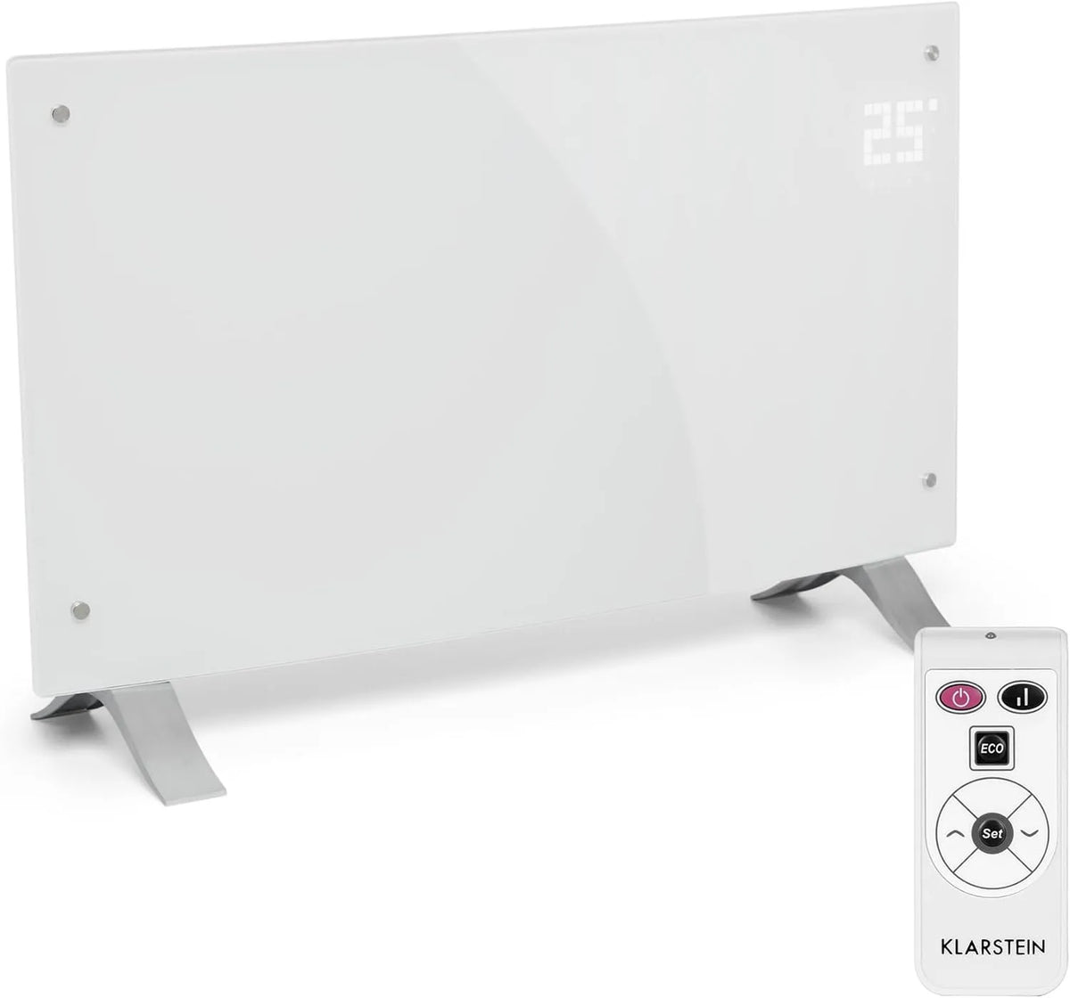 Gaskachel, 5-45 ° C, LED touch display, 24h timer, ECO mode, afstandsbediening melkwit
