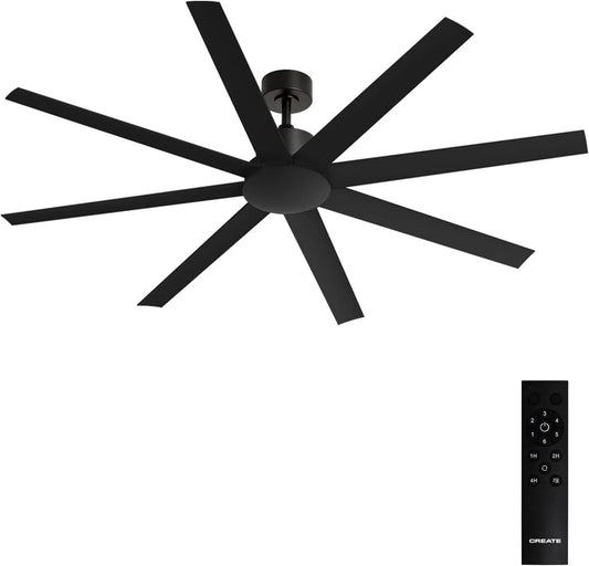 Ventilator, 40 W, Ø165cm, programmeerbaar, 6 snelheden, geluidsarm, zomer-winterbedrijf