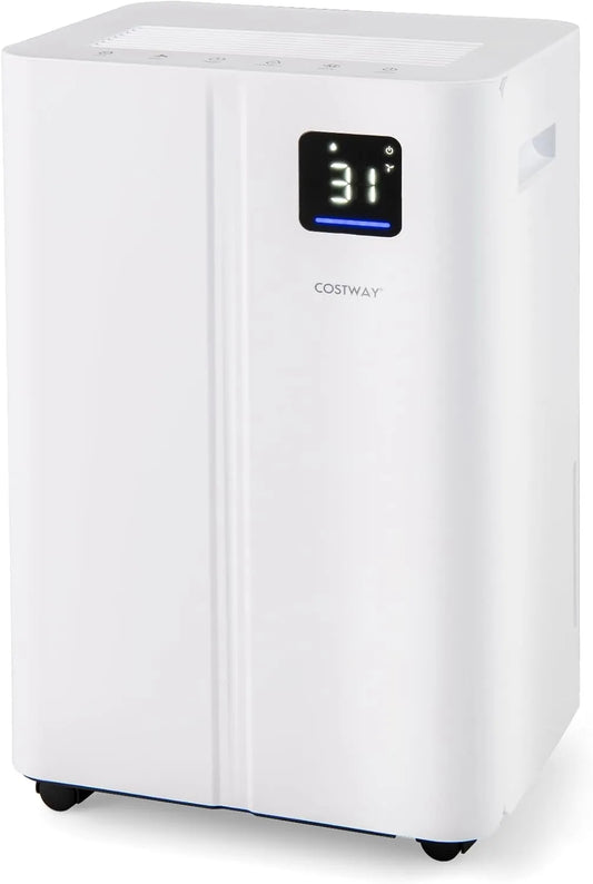 COSTWAY Luchtontvochtiger met 25,5 l, 3 modi, 25 m2, 41 dB, digitaal display, waterreservoir, ontvochtigingsfunctie en 24-uurs timer