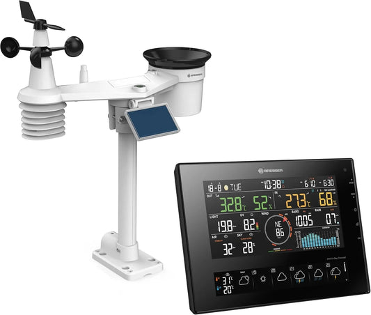 Weerstation met 7-in-1, 24 uur, zonne-energie en zwart, Bresser 11-dagen 4Cast CV WLAN weerstation