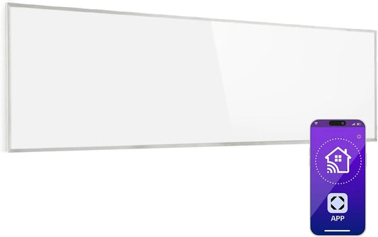 Infraroodverwarming, CO2-vrij, 300 W elektrische verwarming, IR met IoT/WiFi app-bediening, Beeld-infraroodverwarming voor wandmontage, Platte