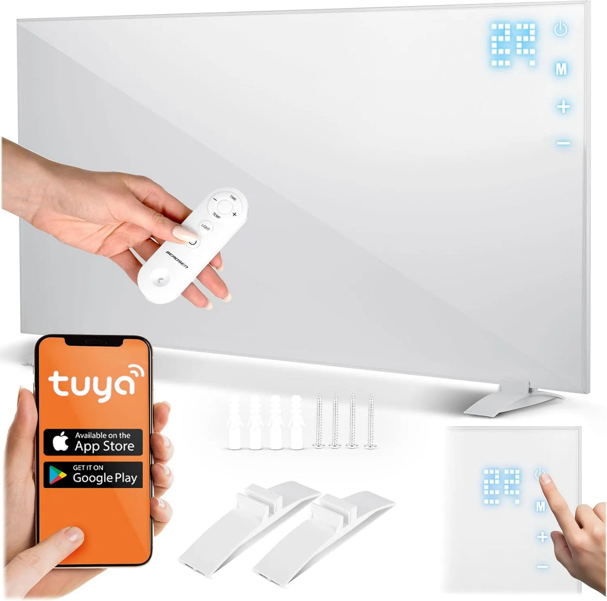 Infraroodverwarming, 720 W, aanraakbediening, wifi-afstandsbediening, timer 1-9 uur, snel opwarmen, app