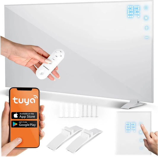 Infraroodverwarming, 720 W, aanraakbediening, wifi-afstandsbediening, timer 1-9 uur, snel opwarmen, app